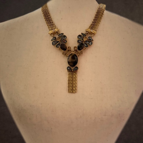 ANN TAYLOR  • Tortoise Crystal Fringe Tassel Necklace - Picture 5 of 5